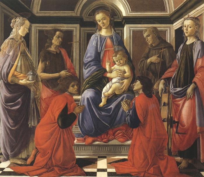 Sandro Botticelli Madonna enthroned with Child and Saints (mk36)